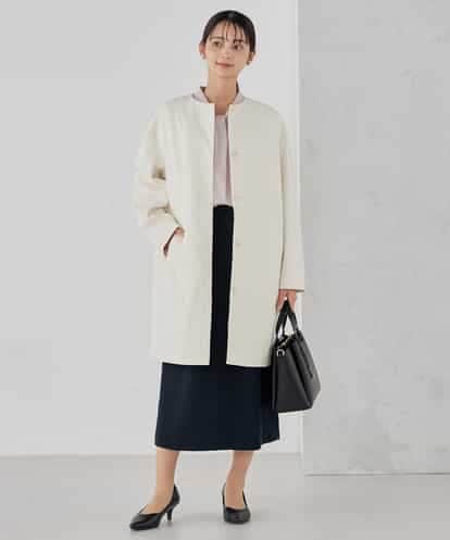 KBUCD02129 a.v.v ジャガードノーカラーコート