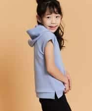 KCKFM49019 a.v.v KIDS(アー・ヴェ・ヴェ) [100-160]【WEB限定/洗濯機洗いOK】サイドスリットダンボールパーカー[WEB限定サイズ] ブルー