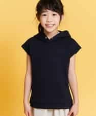 KCKFM49019 a.v.v KIDS(アー・ヴェ・ヴェ) [100-160]【WEB限定/洗濯機洗いOK】サイドスリットダンボールパーカー[WEB限定サイズ] ネイビー