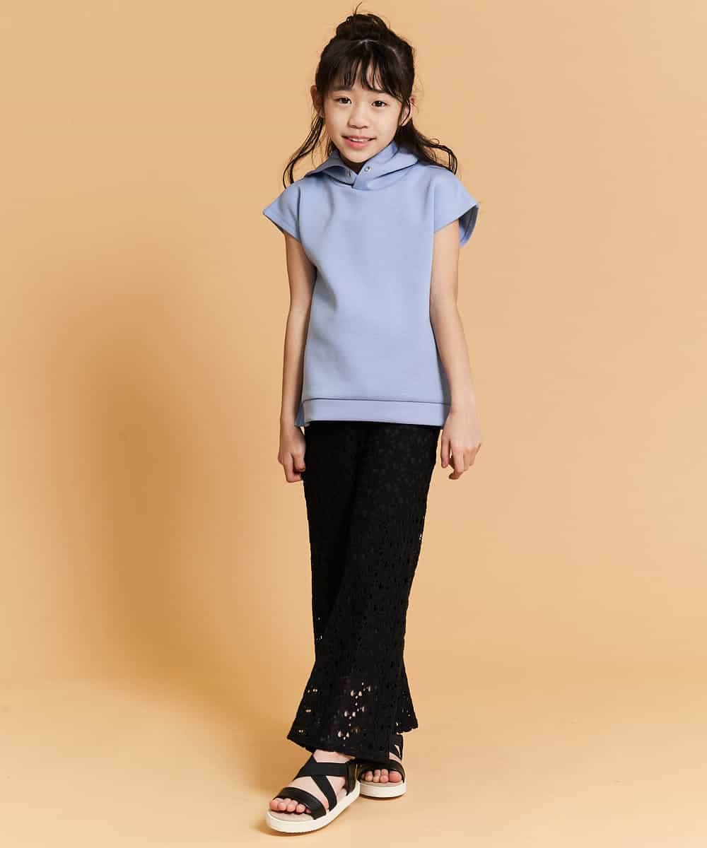 KCKFM49019 a.v.v KIDS(アー・ヴェ・ヴェ) [100-160]【WEB限定/洗濯機洗いOK】サイドスリットダンボールパーカー[WEB限定サイズ] ラベンダー