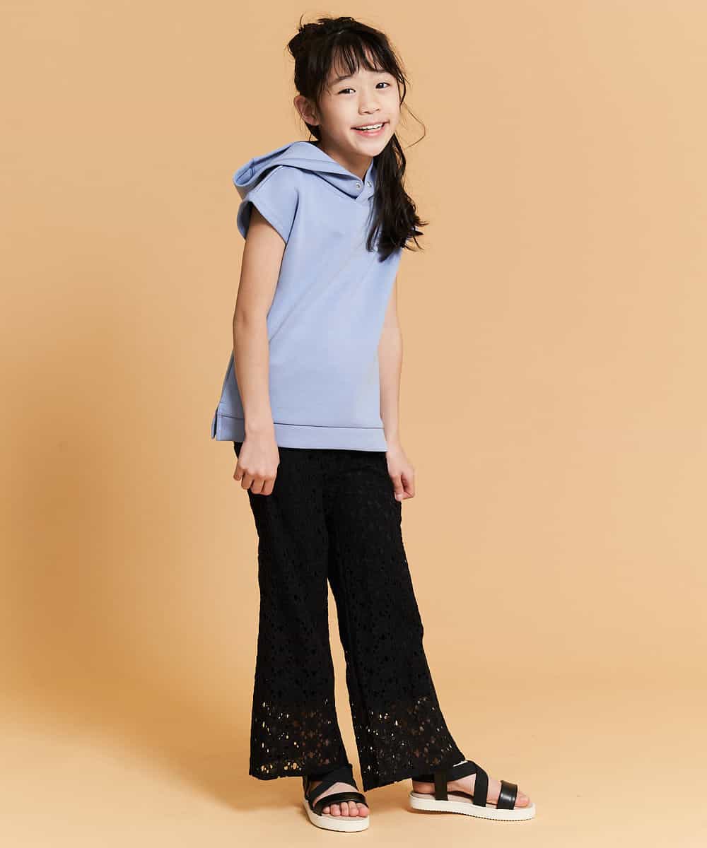 KCKFM49019 a.v.v KIDS(アー・ヴェ・ヴェ) [100-160]【WEB限定/洗濯機洗いOK】サイドスリットダンボールパーカー[WEB限定サイズ] ラベンダー