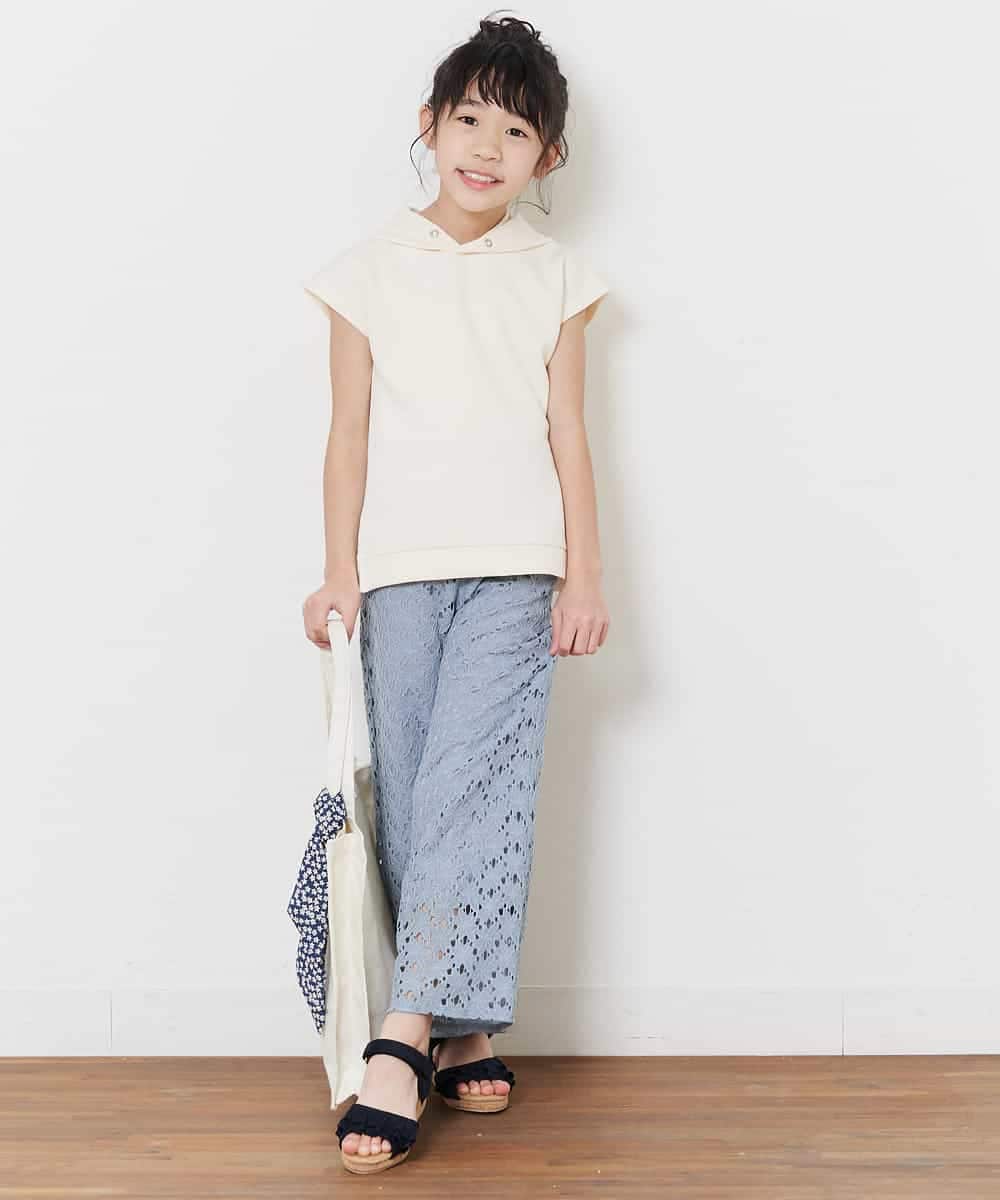 KCKFM49019 a.v.v KIDS(アー・ヴェ・ヴェ) [100-160]【WEB限定/洗濯機洗いOK】サイドスリットダンボールパーカー[WEB限定サイズ] ラベンダー