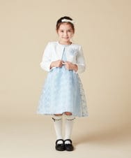 KG2CA02019 a.v.v KIDS(アー・ヴェ・ヴェ) [KIDS]ラメフラワーコサージュ ライトグレー