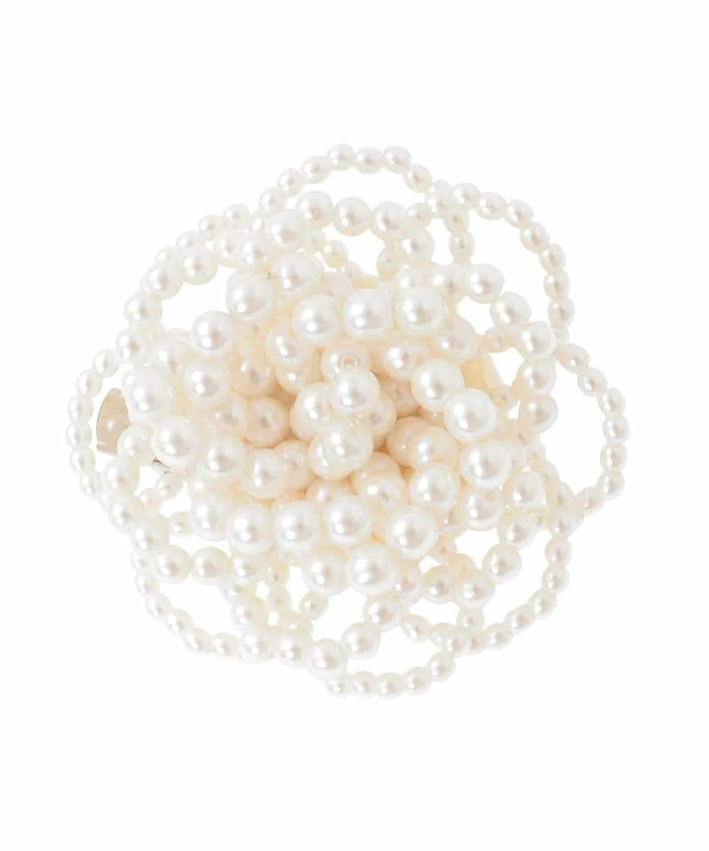 KG2CD01024 a.v.v KIDS(アー・ヴェ・ヴェ) [KIDS]【2026セレモニー】パール調フラワーコサージュ アイボリー