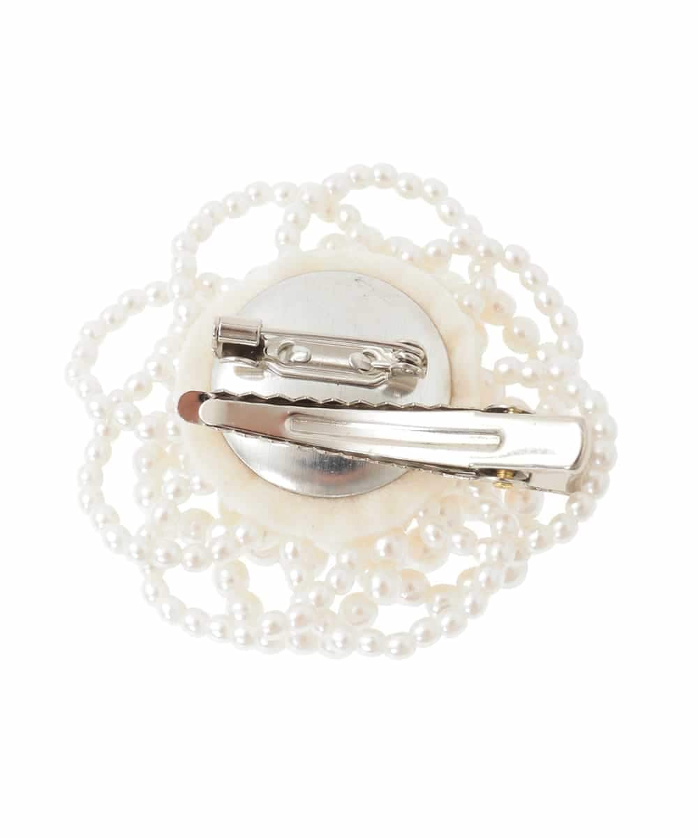 KG2CD01024 a.v.v KIDS(アー・ヴェ・ヴェ) [KIDS]【2026セレモニー】パール調フラワーコサージュ アイボリー