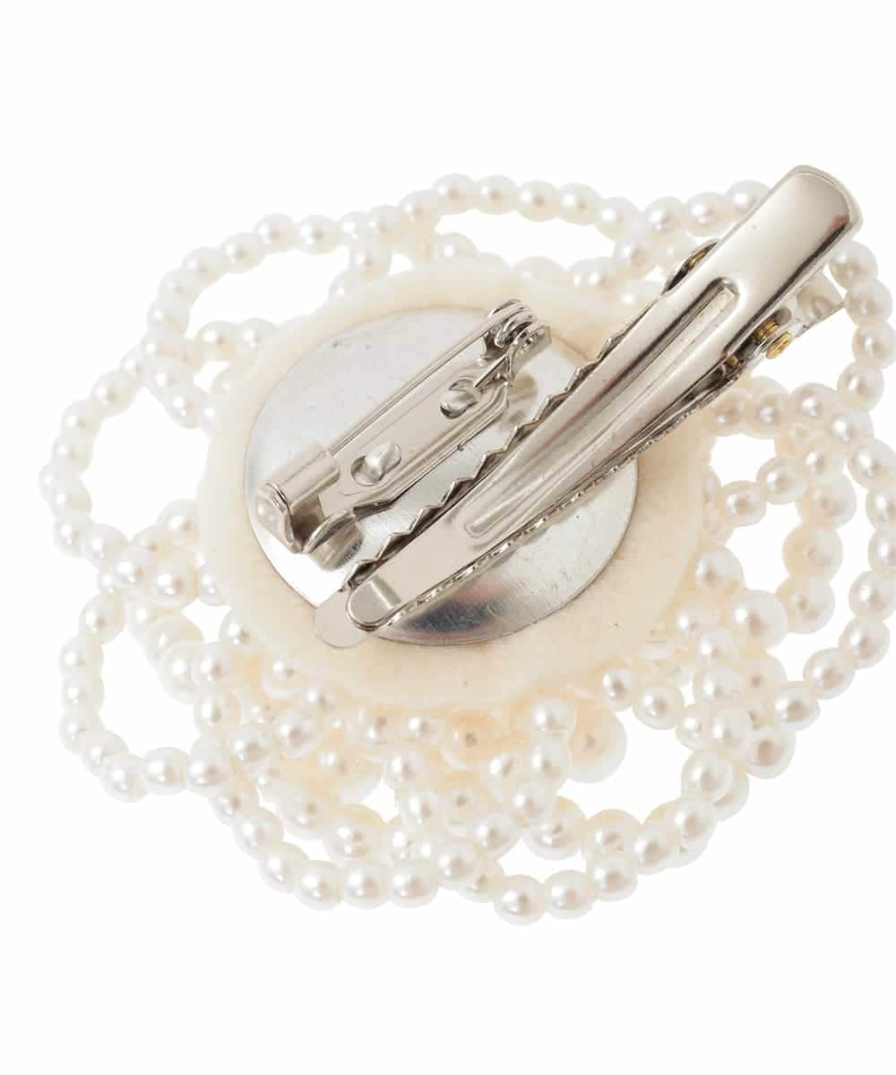 KG2CD01024 a.v.v KIDS(アー・ヴェ・ヴェ) [KIDS]【2026セレモニー】パール調フラワーコサージュ アイボリー