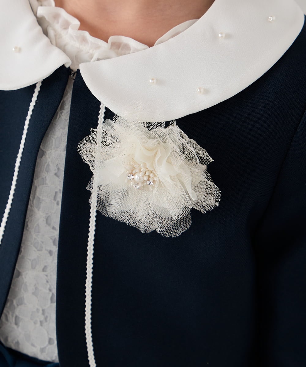 KG2CD02021 a.v.v KIDS(アー・ヴェ・ヴェ) [KIDS]ラメフラワーコサージュ アイボリー