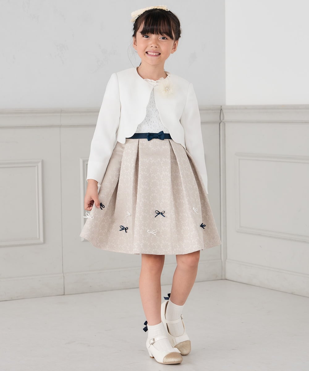 KG2CD02021 a.v.v KIDS(アー・ヴェ・ヴェ) [KIDS]ラメフラワーコサージュ アイボリー