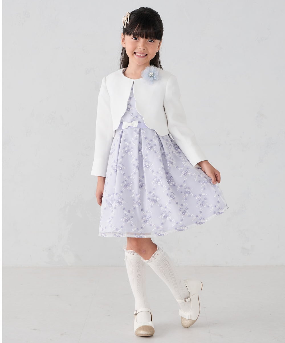 KG2CD02021 a.v.v KIDS(アー・ヴェ・ヴェ) [KIDS]ラメフラワーコサージュ ラベンダー