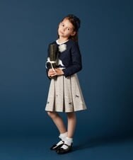 KG2CV02016 a.v.v KIDS(アー・ヴェ・ヴェ) [KIDS]ラメフラワーコサージュ ライトグレー