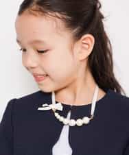 KG2DJ01012 a.v.v KIDS(アー・ヴェ・ヴェ) [KIDS]パールチョウリボンネックレス アイボリー