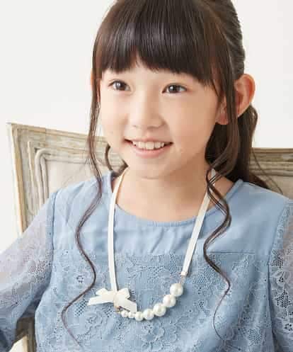 [KIDS]パールチョウリボンネックレス