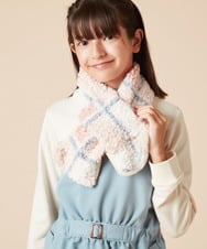 KG3AA10029 a.v.v KIDS(アー・ヴェ・ヴェ) [KIDS]【リバーシブル】チェックボアマフラー ピンク