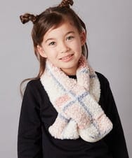 KG3AA10029 a.v.v KIDS(アー・ヴェ・ヴェ) [KIDS]【リバーシブル】チェックボアマフラー ピンク