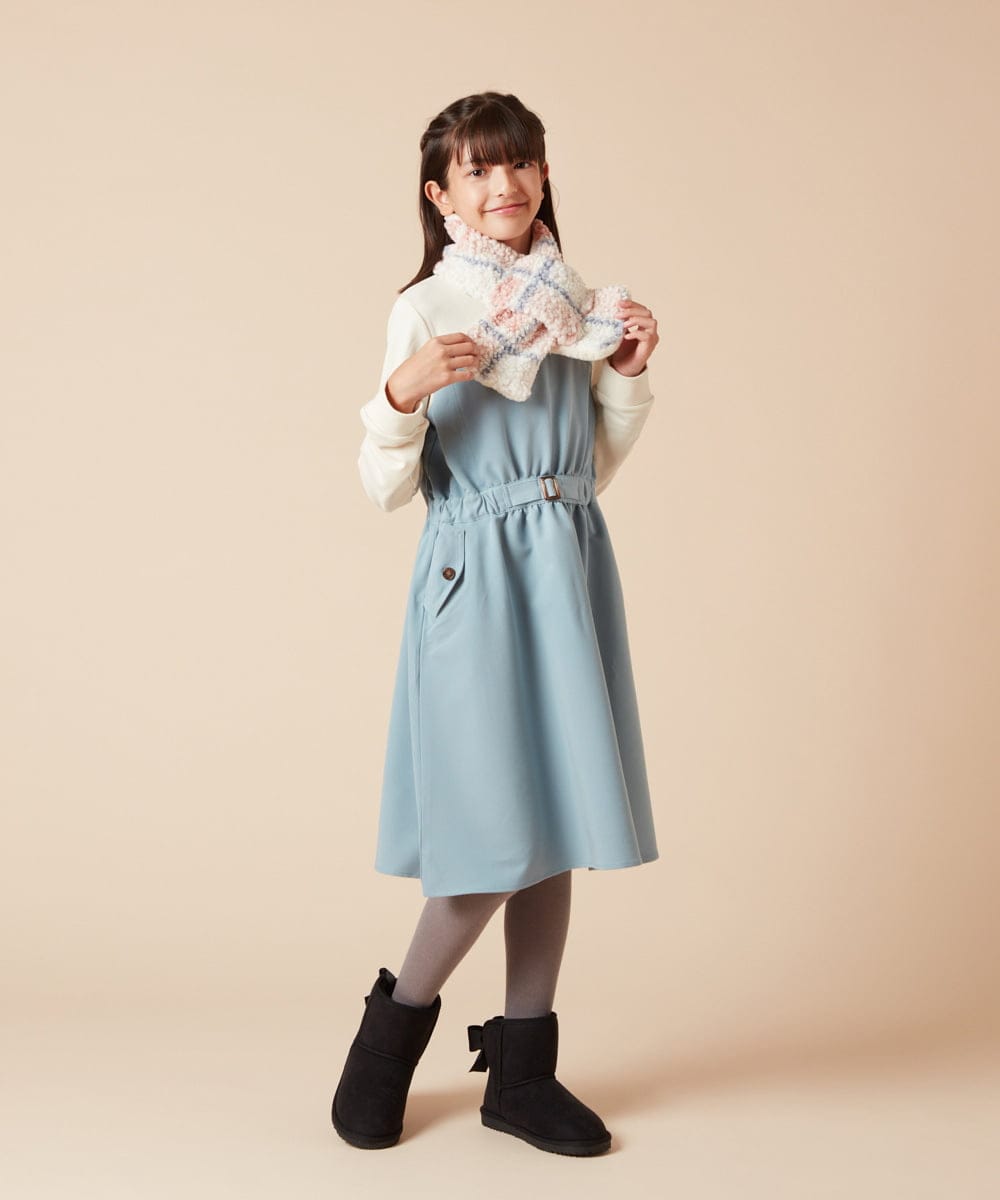 KG3AA10029 a.v.v KIDS(アー・ヴェ・ヴェ) [KIDS]【リバーシブル】チェックボアマフラー ピンク