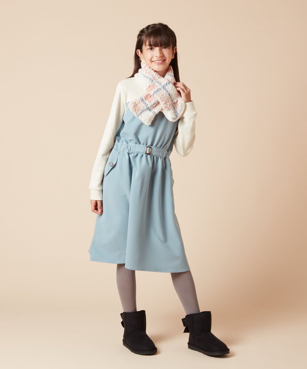 KG3AA10029 a.v.v KIDS(アー・ヴェ・ヴェ) [KIDS]【リバーシブル】チェックボアマフラー ピンク