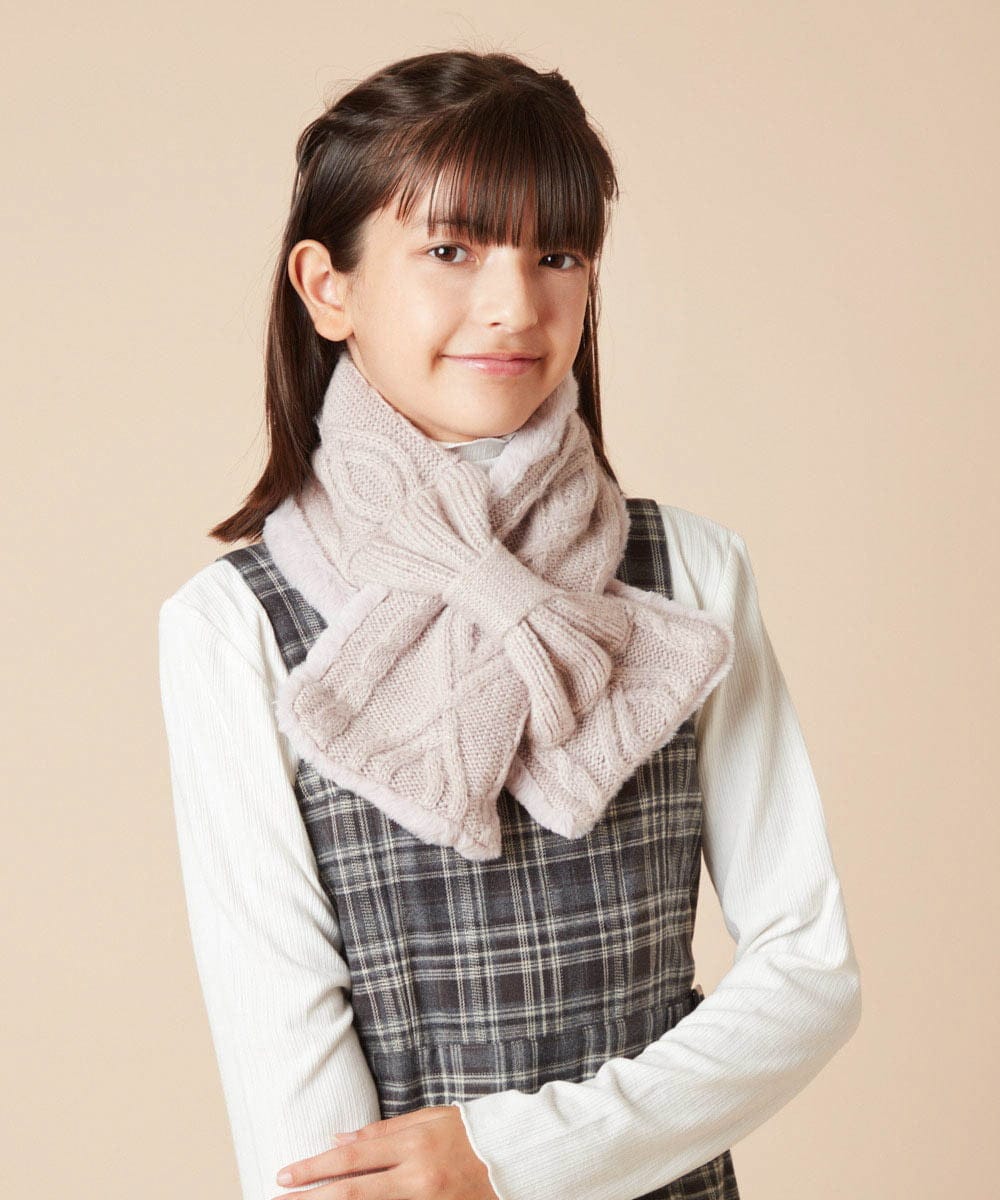 KG3AA12029 a.v.v KIDS(アー・ヴェ・ヴェ) [KIDS]【リバーシブル】リボンスヌード ピンク