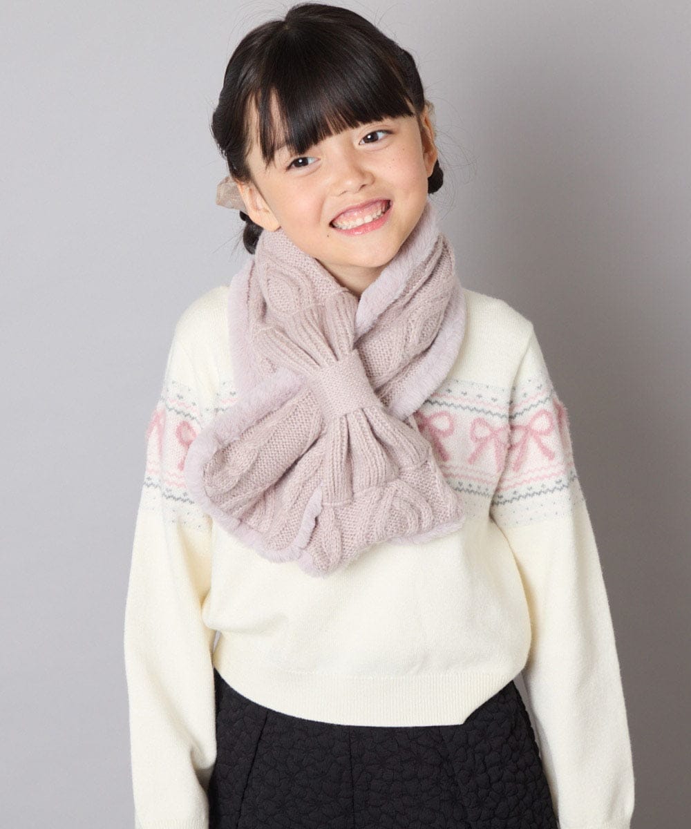 KG3AD01029 a.v.v KIDS(アー・ヴェ・ヴェ) [KIDS]【リバーシブル】リボンスヌード ピンク