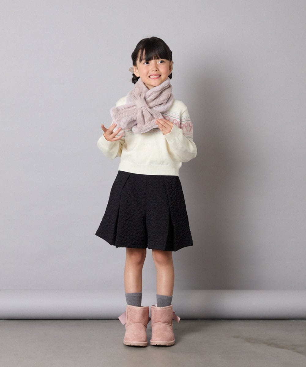 KG3AD01029 a.v.v KIDS(アー・ヴェ・ヴェ) [KIDS]【リバーシブル】リボンスヌード ピンク