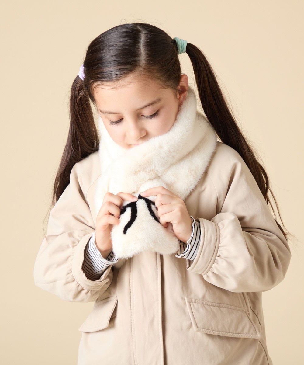 KG3AD02024 a.v.v KIDS(アー・ヴェ・ヴェ) [KIDS]リボンファーマフラー アイボリー