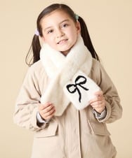 KG3AD02024 a.v.v KIDS(アー・ヴェ・ヴェ) [KIDS]リボンファーマフラー アイボリー