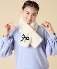 KG3AD02024 a.v.v KIDS(アー・ヴェ・ヴェ) [KIDS]リボンファーマフラー アイボリー