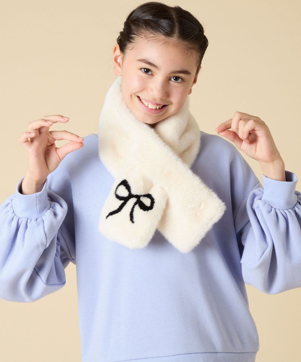 リボンマフラー＋ニット 楽天市場】メゾピアノ(mezzo piano)リボンモチーフ ニット