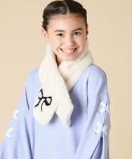 KG3AD02024 a.v.v KIDS(アー・ヴェ・ヴェ) [KIDS]リボンファーマフラー アイボリー