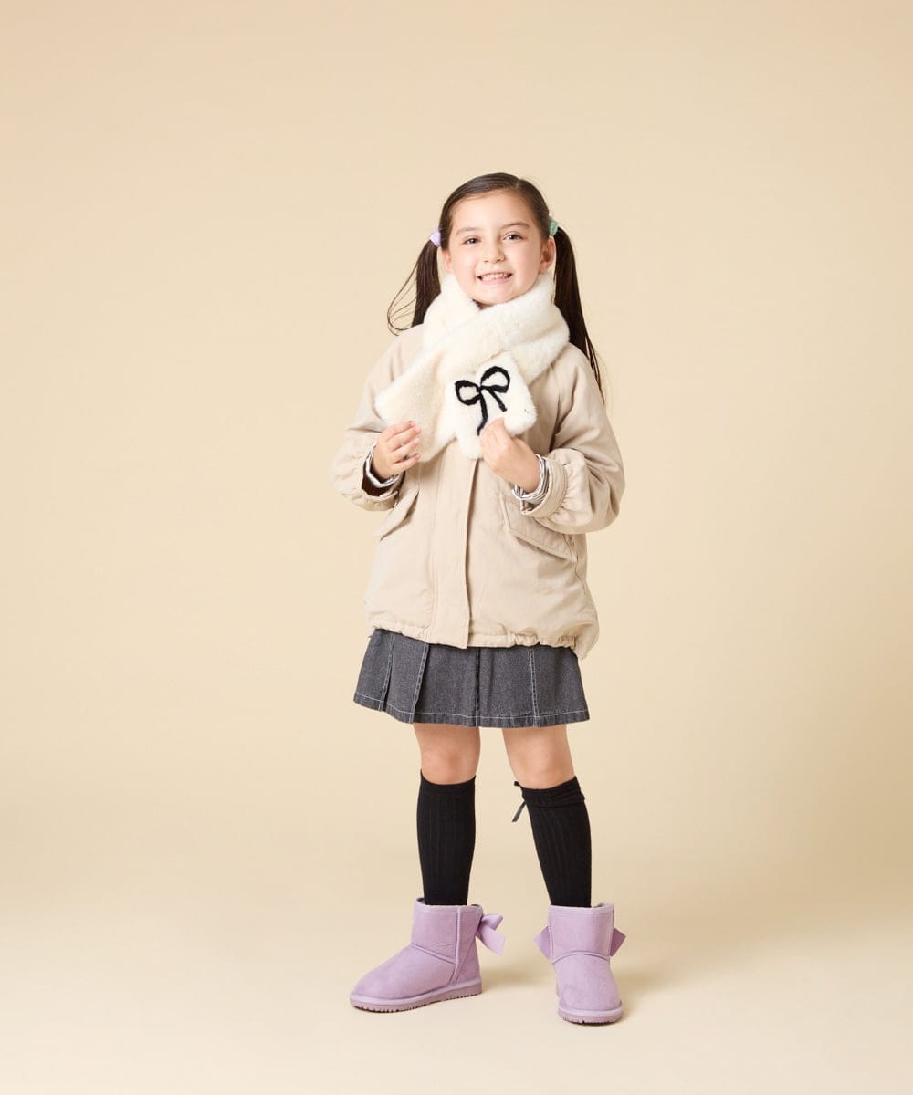 KG3AD02024 a.v.v KIDS(アー・ヴェ・ヴェ) [KIDS]リボンファーマフラー アイボリー