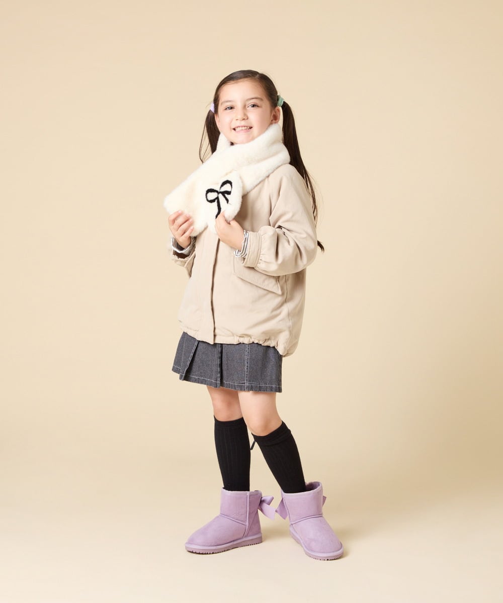 KG3AD02024 a.v.v KIDS(アー・ヴェ・ヴェ) [KIDS]リボンファーマフラー アイボリー