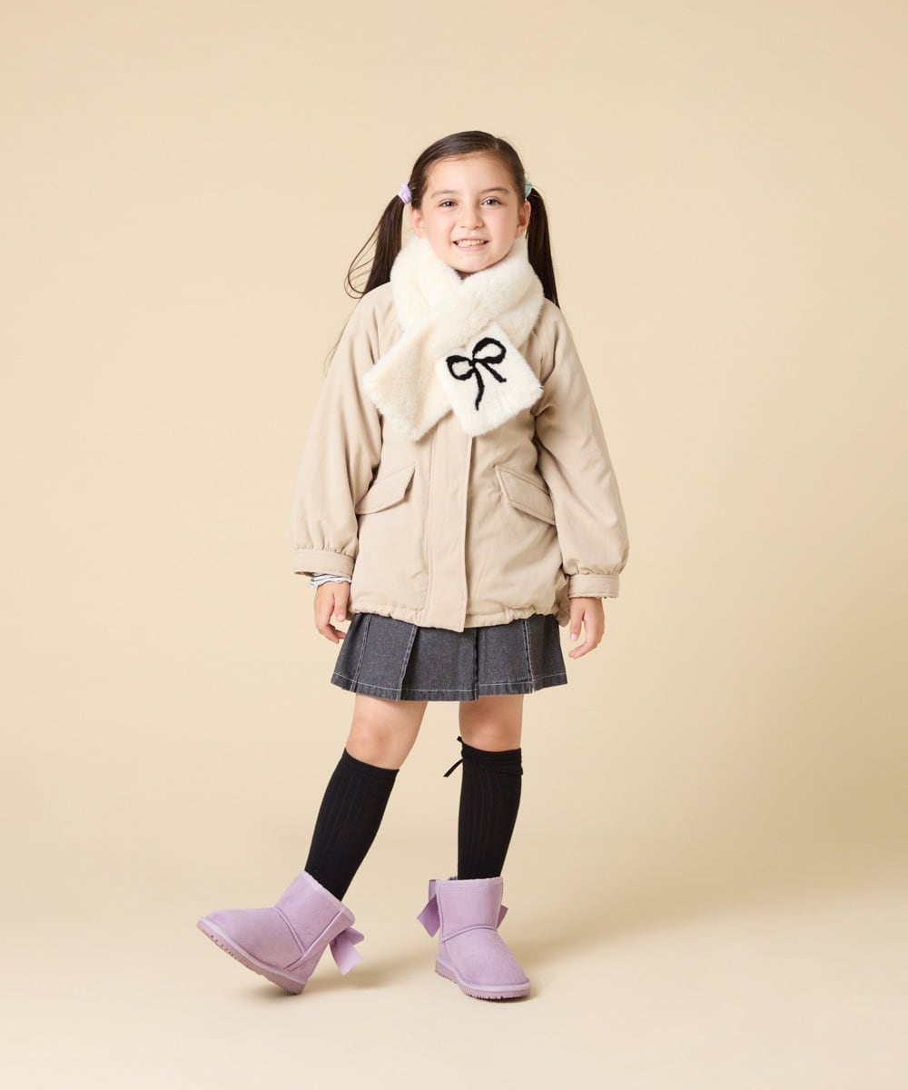 KG3AD02024 a.v.v KIDS(アー・ヴェ・ヴェ) [KIDS]リボンファーマフラー アイボリー