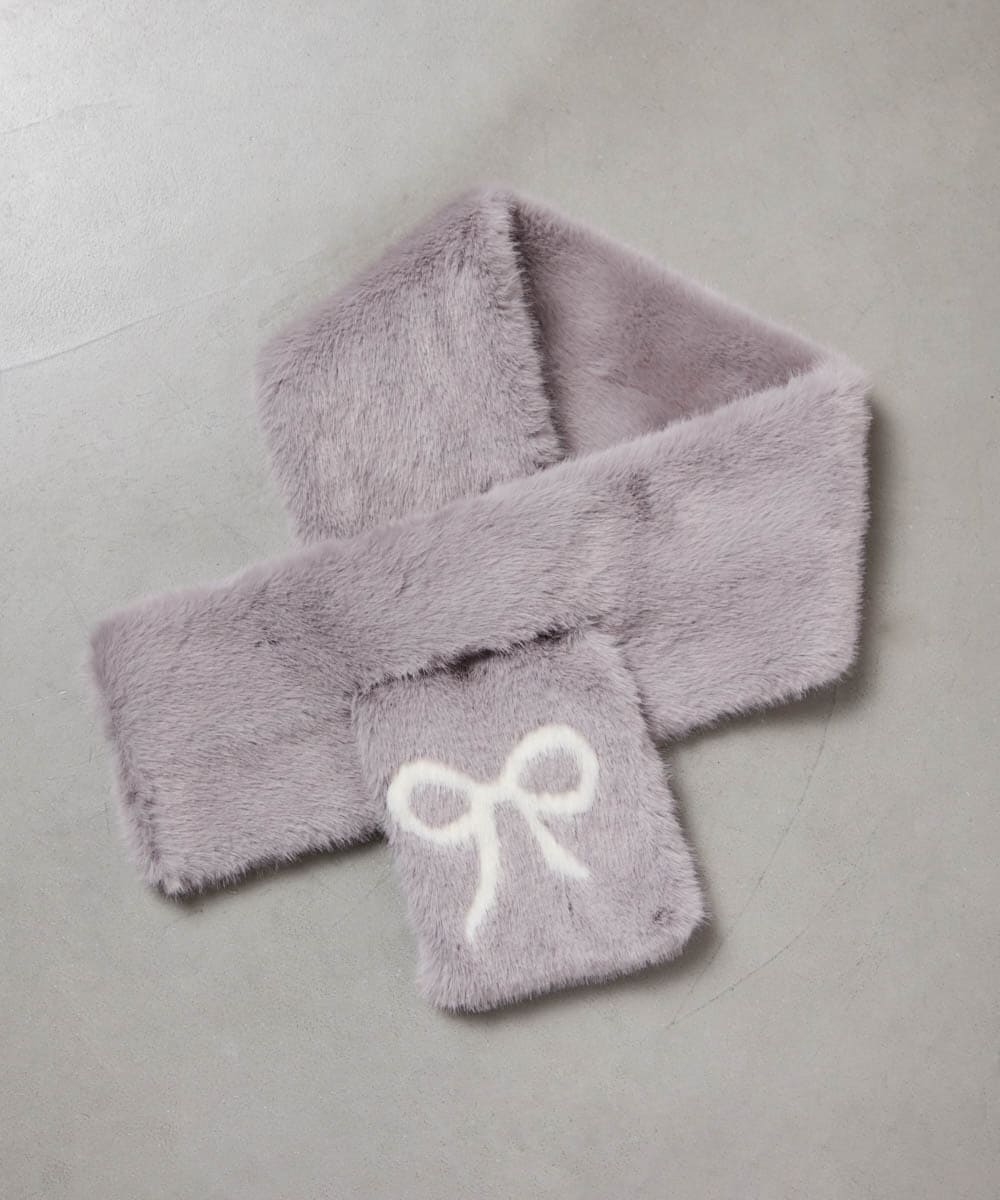 KG3AD02024 a.v.v KIDS(アー・ヴェ・ヴェ) [KIDS]リボンファーマフラー ライトグレー