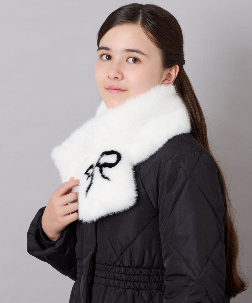 KG3AG31024 a.v.v KIDS(アー・ヴェ・ヴェ) 【洗える】ﾘﾎﾞﾝﾏﾌﾗｰ ベージュ