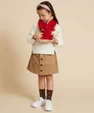 KG3AJ02024 a.v.v KIDS(アー・ヴェ・ヴェ) [KIDS]フェイクファーニットＷフェイスティペット レッド
