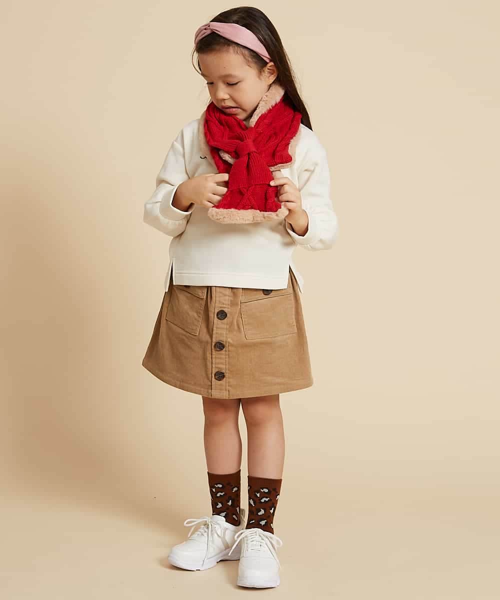 KG3AJ02024 a.v.v KIDS(アー・ヴェ・ヴェ) [KIDS]フェイクファーニットＷフェイスティペット レッド