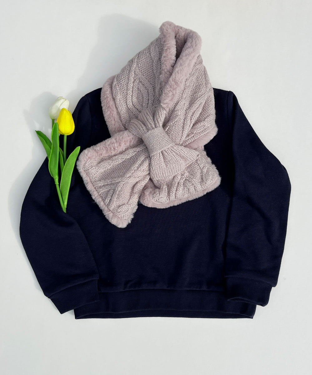 KIDS]【2WAY】リボンリバーシブルマフラー(ストール・マフラー