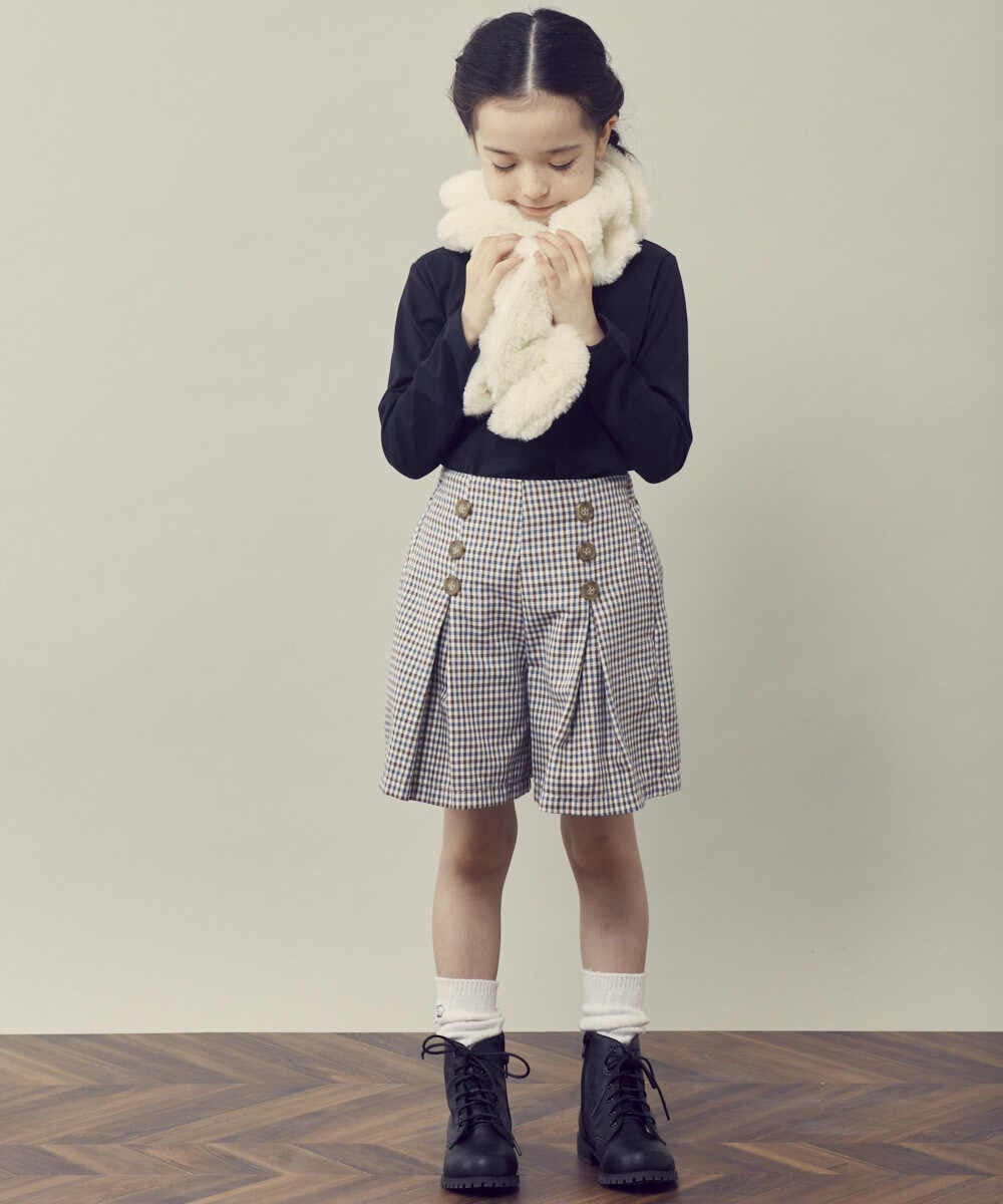 KG3AS21019 a.v.v KIDS(アー・ヴェ・ヴェ) [KIDS]フリルフェイクファーマフラー ライトブルー