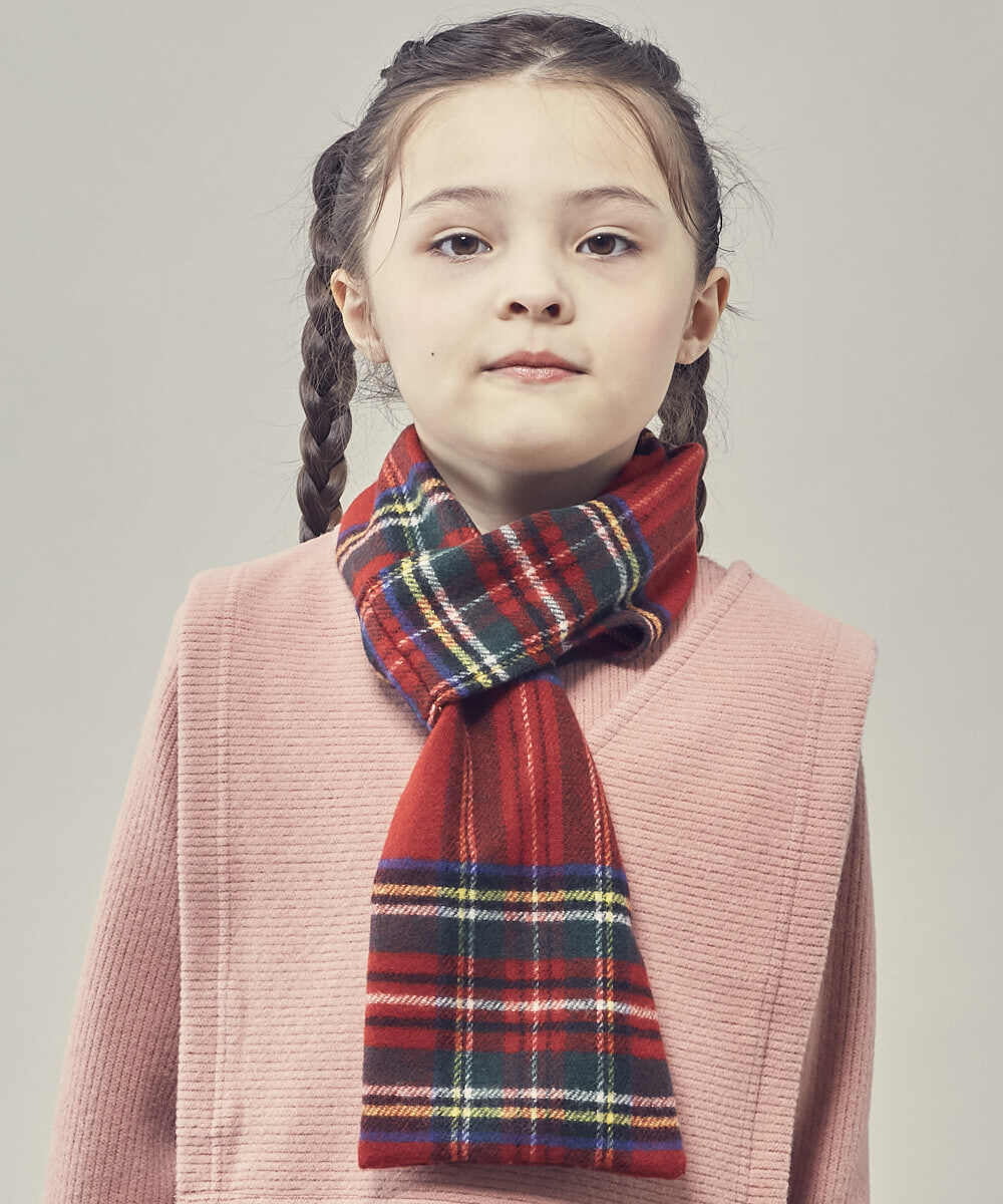 KG3AS23016 a.v.v KIDS(アー・ヴェ・ヴェ) [KIDS]チェック柄ティペット ベージュ