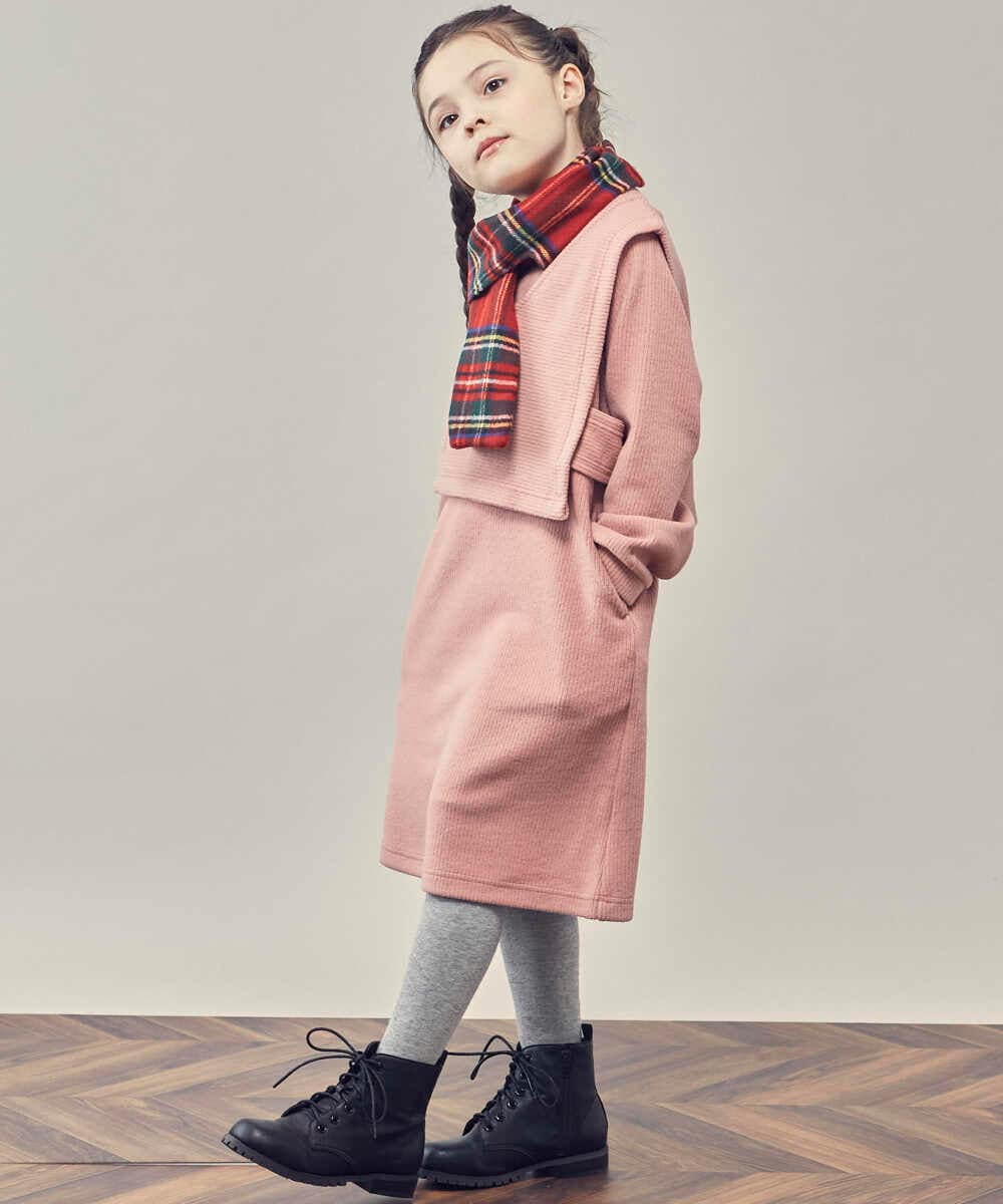 KG3AS23016 a.v.v KIDS(アー・ヴェ・ヴェ) [KIDS]チェック柄ティペット ベージュ