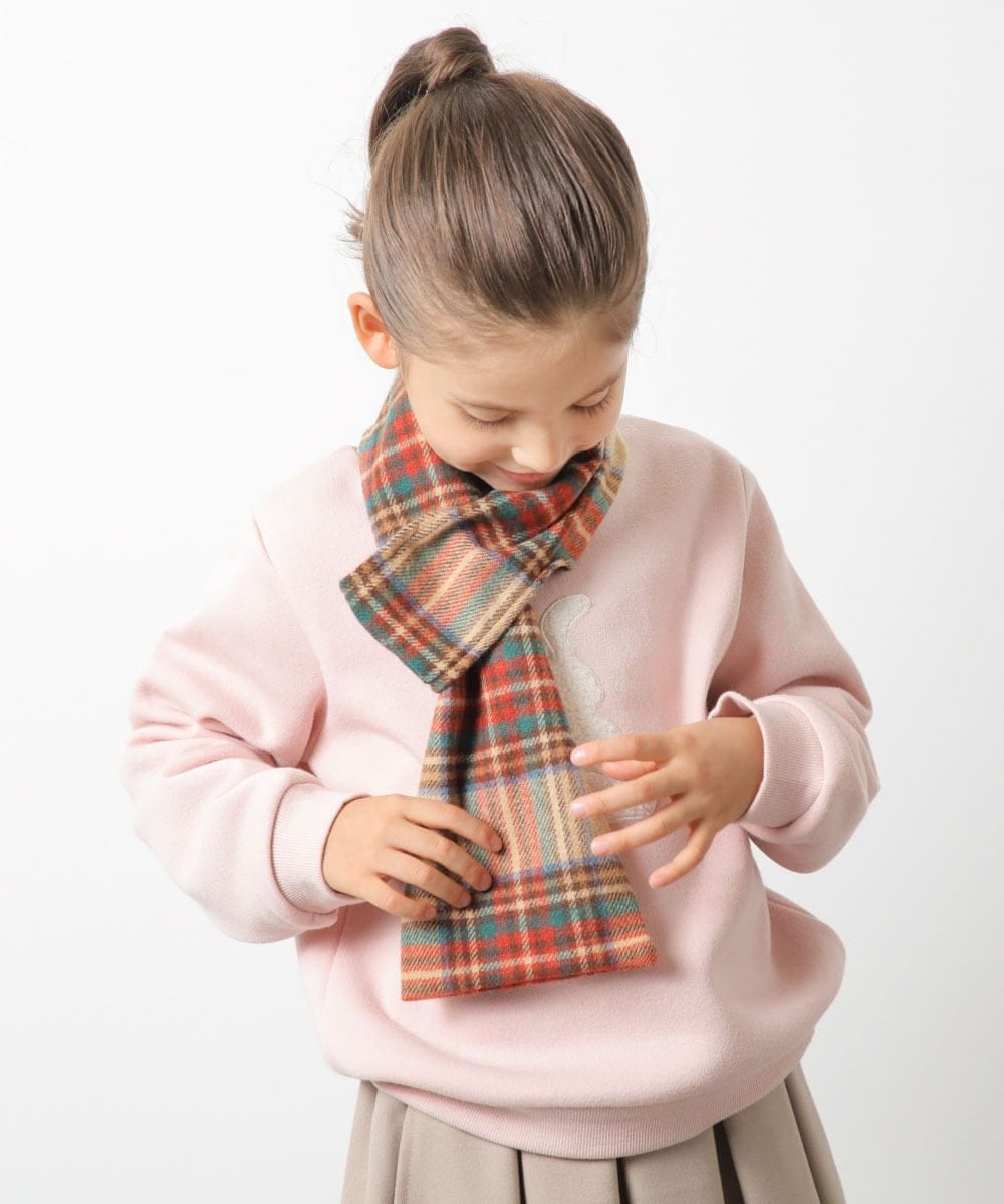 KG3AS23016 a.v.v KIDS(アー・ヴェ・ヴェ) [KIDS]チェック柄ティペット ベージュ