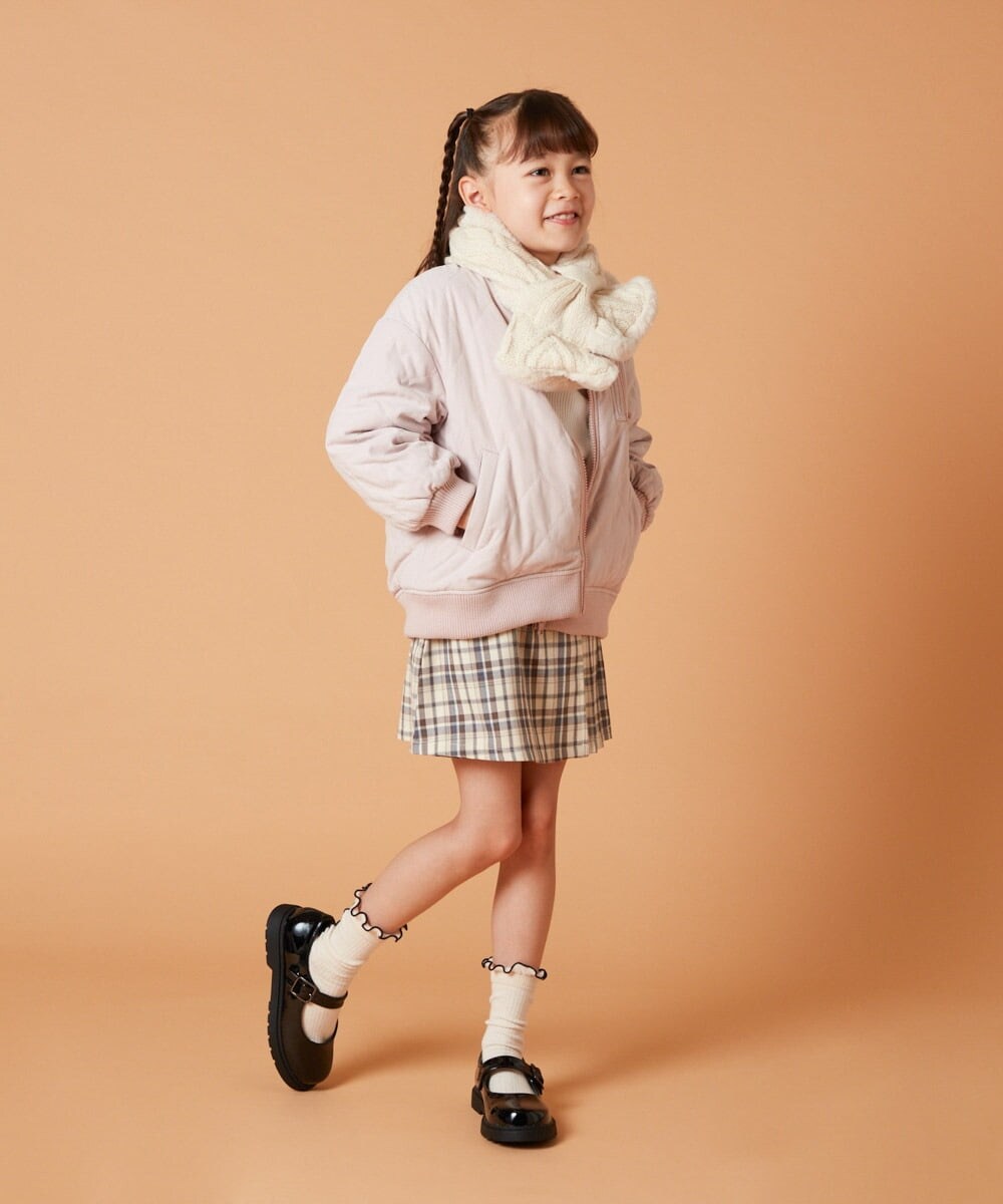 KG3AV20024 a.v.v KIDS(アー・ヴェ・ヴェ) [KIDS]【2WAY】リバーシブルリボンマフラー アイボリー