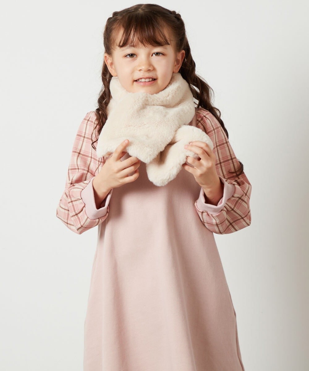 KG3AV20024 a.v.v KIDS(アー・ヴェ・ヴェ) [KIDS]【2WAY】リバーシブルリボンマフラー アイボリー