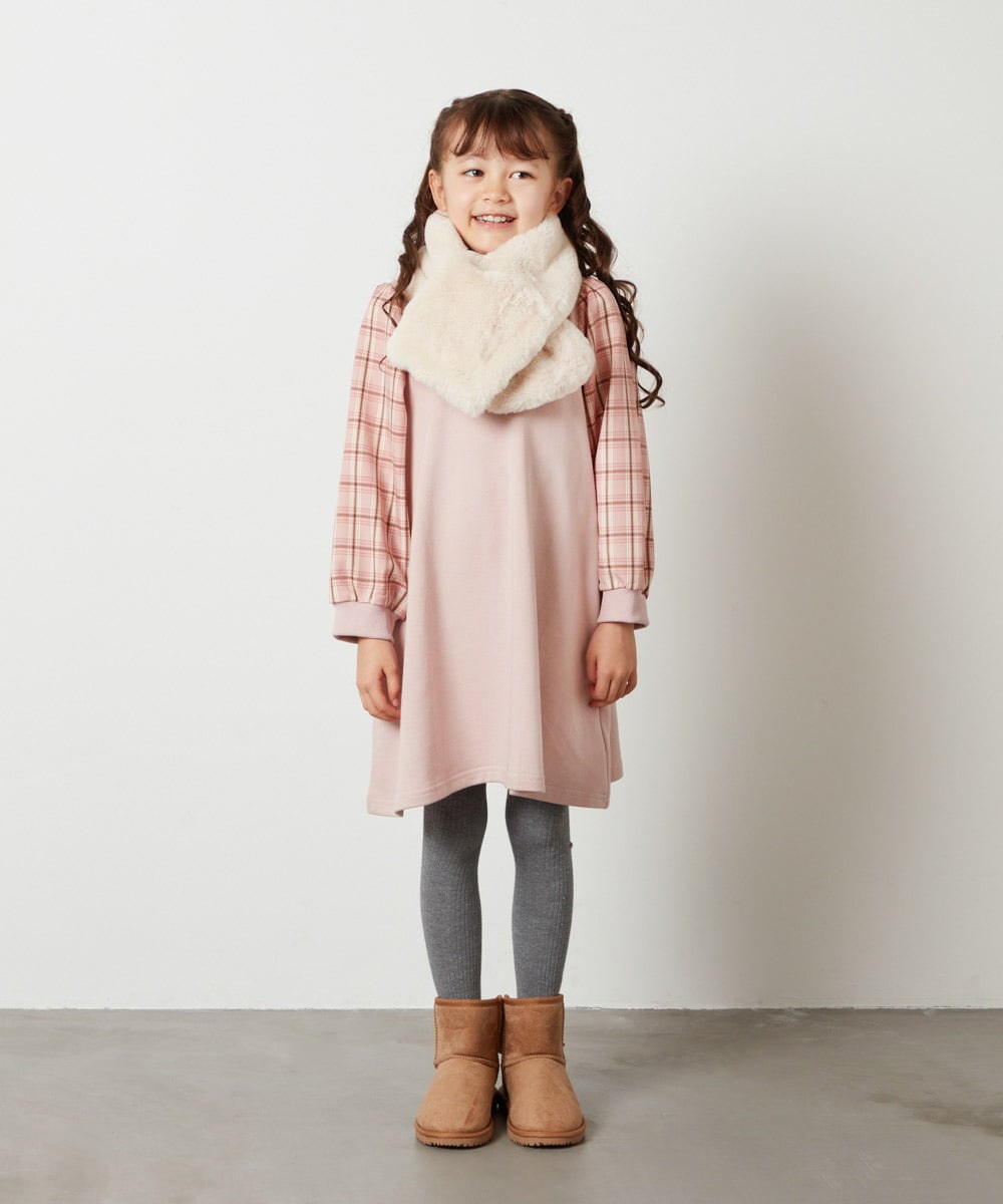 KG3AV20024 a.v.v KIDS(アー・ヴェ・ヴェ) [KIDS]【2WAY】リバーシブルリボンマフラー アイボリー