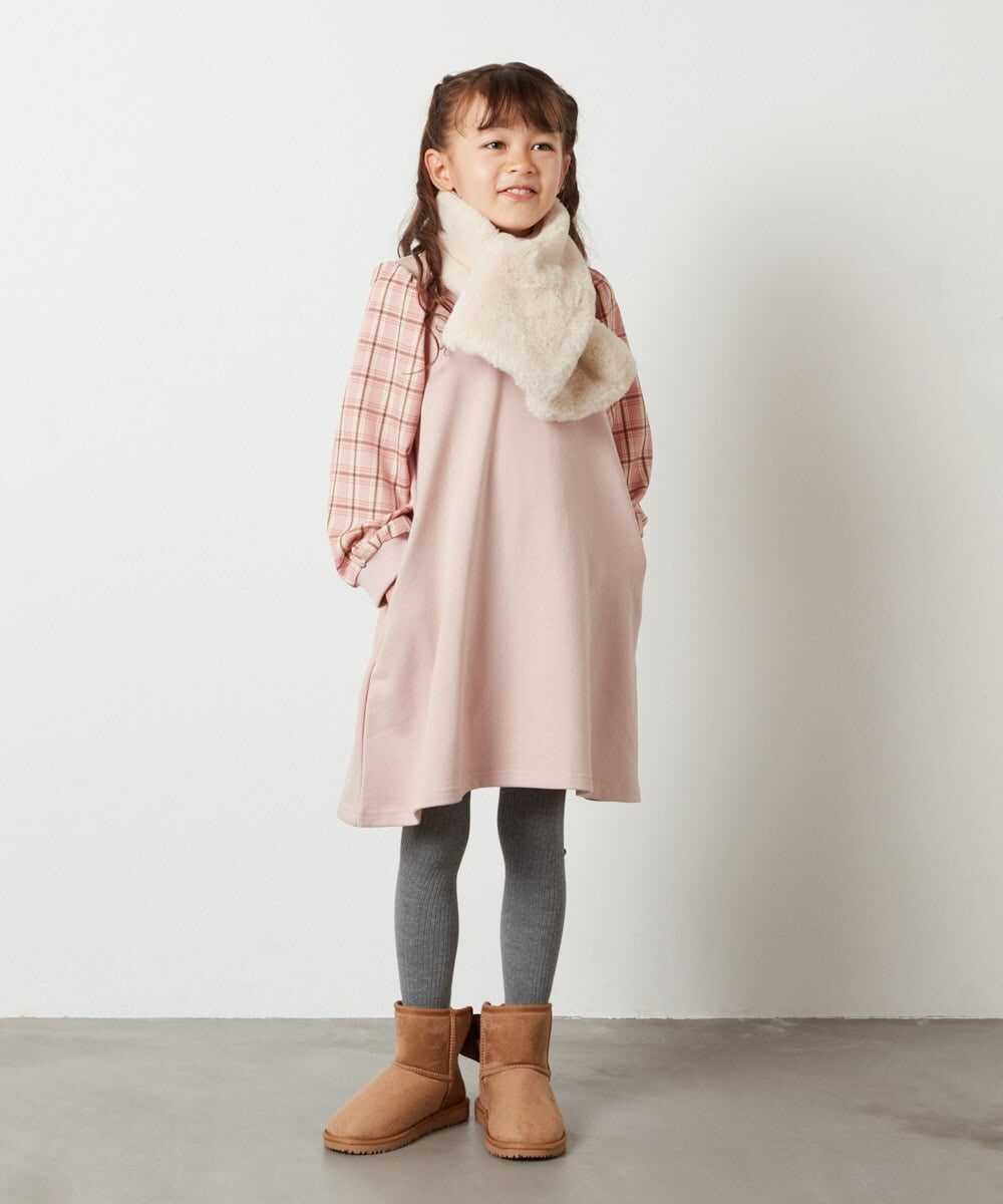 KG3AV20024 a.v.v KIDS(アー・ヴェ・ヴェ) [KIDS]【2WAY】リバーシブルリボンマフラー アイボリー