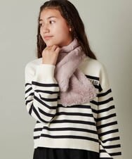 KG3AV20024 a.v.v KIDS(アー・ヴェ・ヴェ) [KIDS]【2WAY】リバーシブルリボンマフラー アイボリー