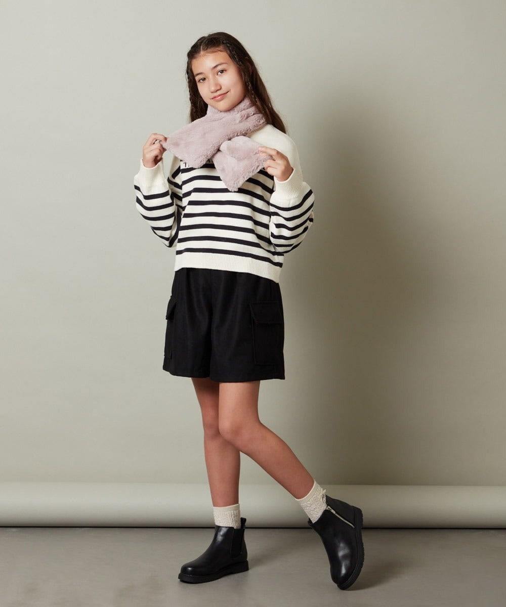 KG3AV20024 a.v.v KIDS(アー・ヴェ・ヴェ) [KIDS]【2WAY】リバーシブルリボンマフラー アイボリー