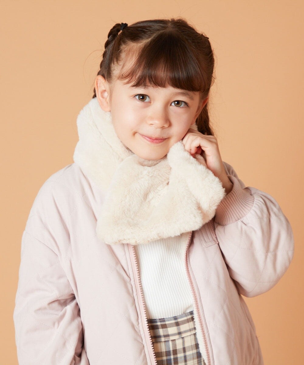 KG3AV20024 a.v.v KIDS(アー・ヴェ・ヴェ) [KIDS]【2WAY】リバーシブルリボンマフラー アイボリー