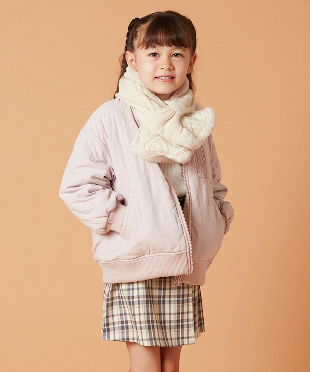 KG3AV20024 a.v.v KIDS(アー・ヴェ・ヴェ) [KIDS]【2WAY】リバーシブルリボンマフラー アイボリー