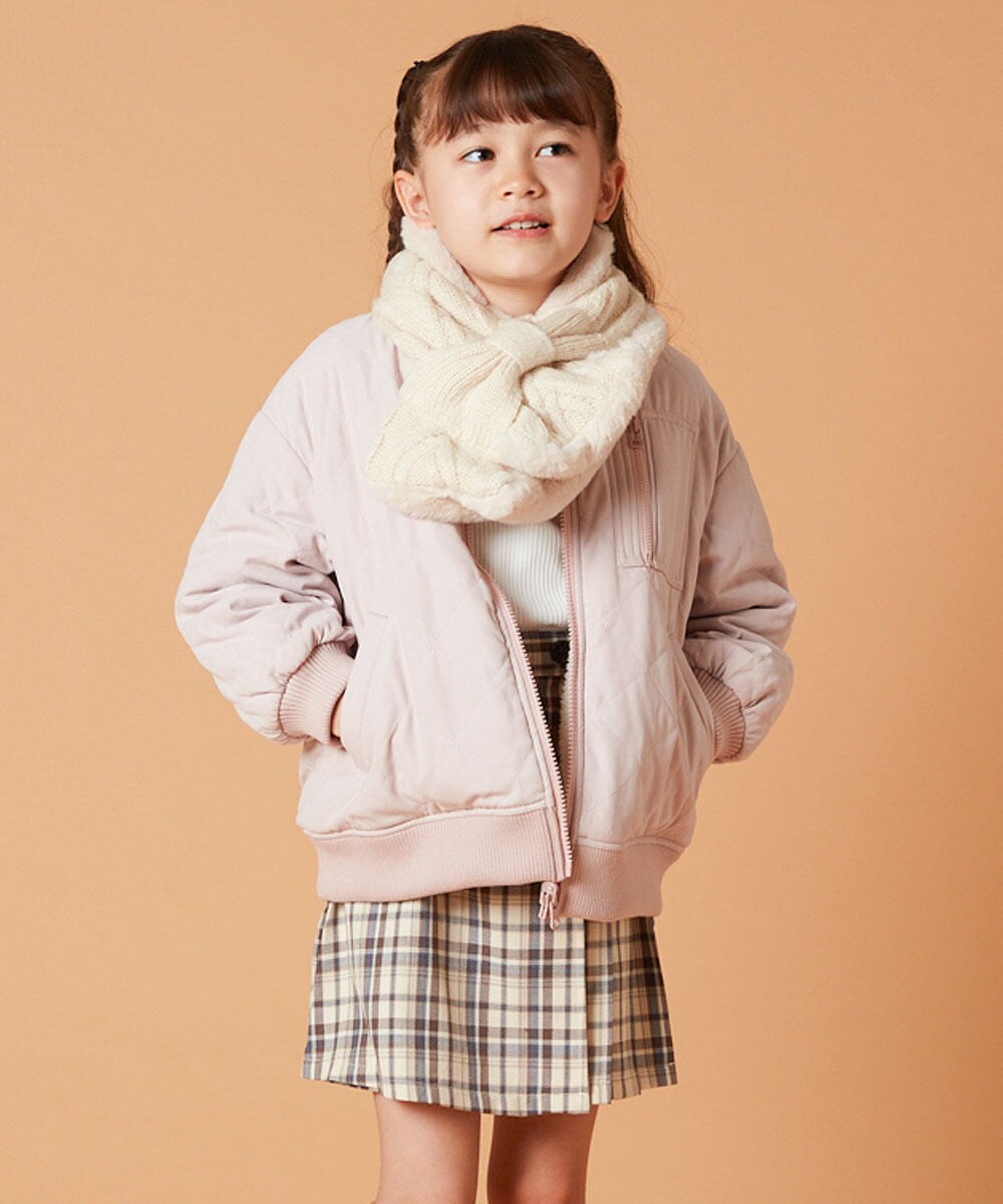 KG3AV20024 a.v.v KIDS(アー・ヴェ・ヴェ) [KIDS]【2WAY】リバーシブルリボンマフラー アイボリー