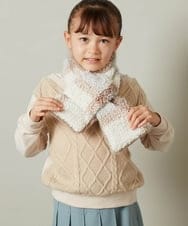 KG3AV30024 a.v.v KIDS(アー・ヴェ・ヴェ) [KIDS]【2WAY】チェックボアリバーシブルマフラー ベージュ
